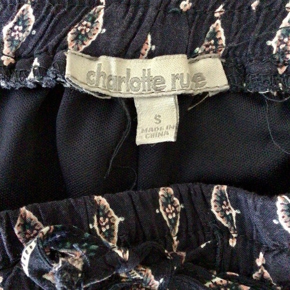 Charlotte Russe Navy Blue Printed Lined Drawstring Shorts - Size Small - Picture 5 of 7